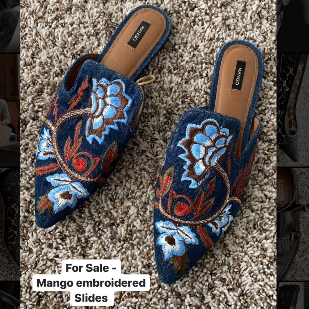 COPY - Mango Embroidered Slides